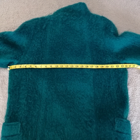 Vintage Paul Levy Mohair Wool Coat in Teal Blue. - Picture 9 of 16
